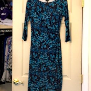 Talbots blue patterned dress